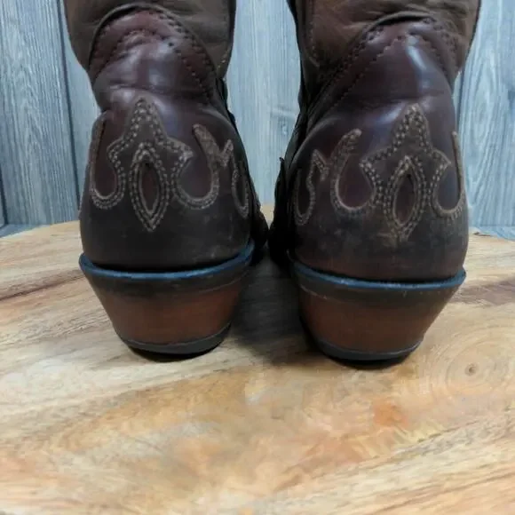 Boulet Leather Western Boots‎ Women Cowgirlcore Chic Overlay Cutout Sz 7 Canada - Picture 9 of 13